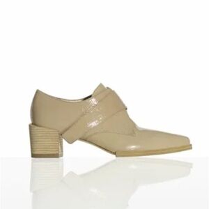 Alexander Wang Beige Patent Leather Block Heel Oxford